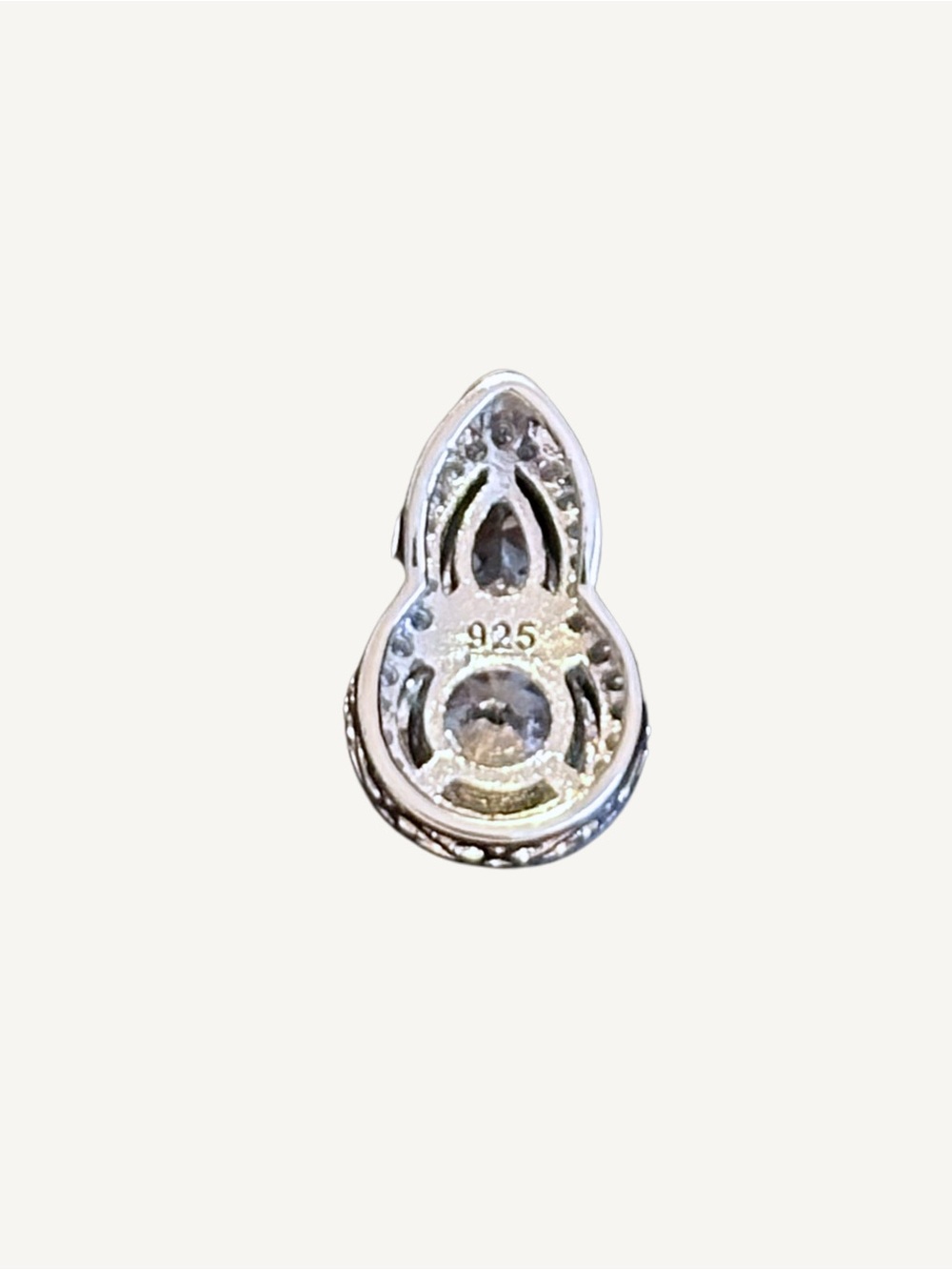 Vintage 2ctw 925 Sterling Flawless D Lab Diamonds Pendant - Picture 3 of 6